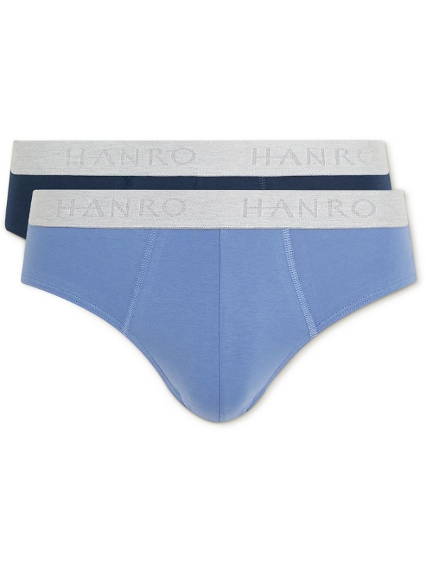 Photo: Hanro - Two-Pack Stretch-Cotton Briefs - Blue