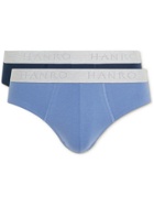 Hanro - Two-Pack Stretch-Cotton Briefs - Blue