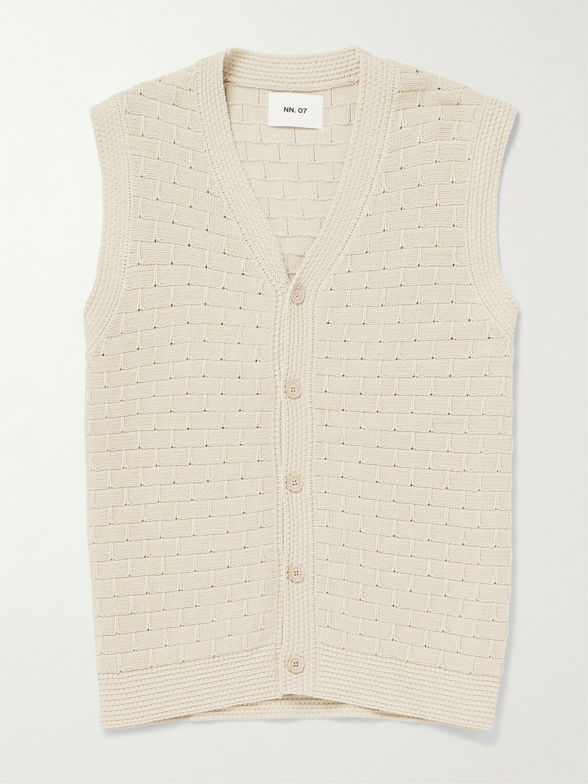 NN07 - Reece 6600 Pointelle-Knit Organic Cotton Vest - Neutrals