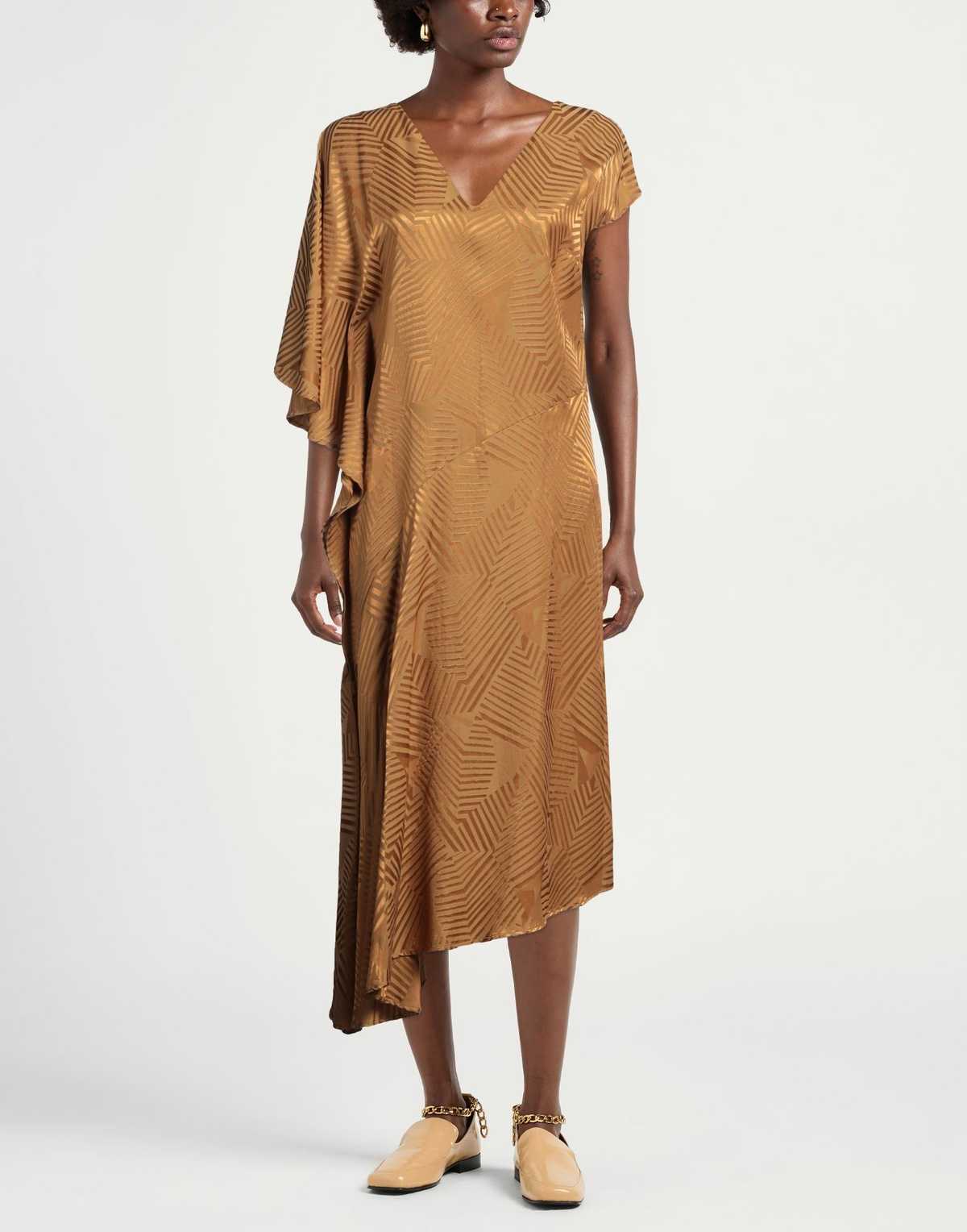 Manila Grace Womens Midi dress Sand