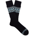Mr P. - Intarsia-Knit Socks - Blue