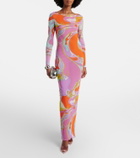 Pucci Orchidee sheer tulle maxi dress