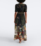 Camilla Embellished printed silk satin maxi dress