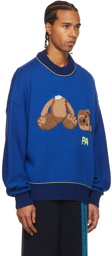 Palm Angels Blue Bear Sweater