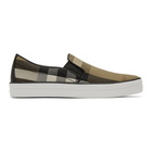 Burberry Brown Check Gauden Slip-On Sneakers