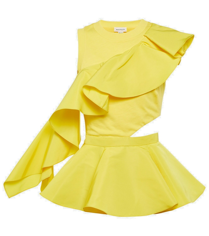 Photo: Alexander McQueen Ruffled cotton peplum top