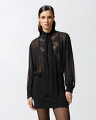 Pinko Mini Dress With Sheer Shirt And Lace Limo Black