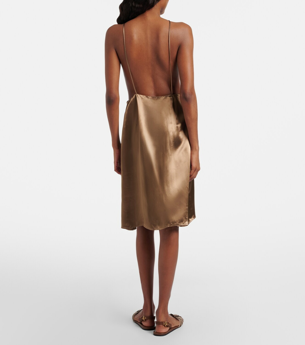 Miu Miu Open-back satin minidress