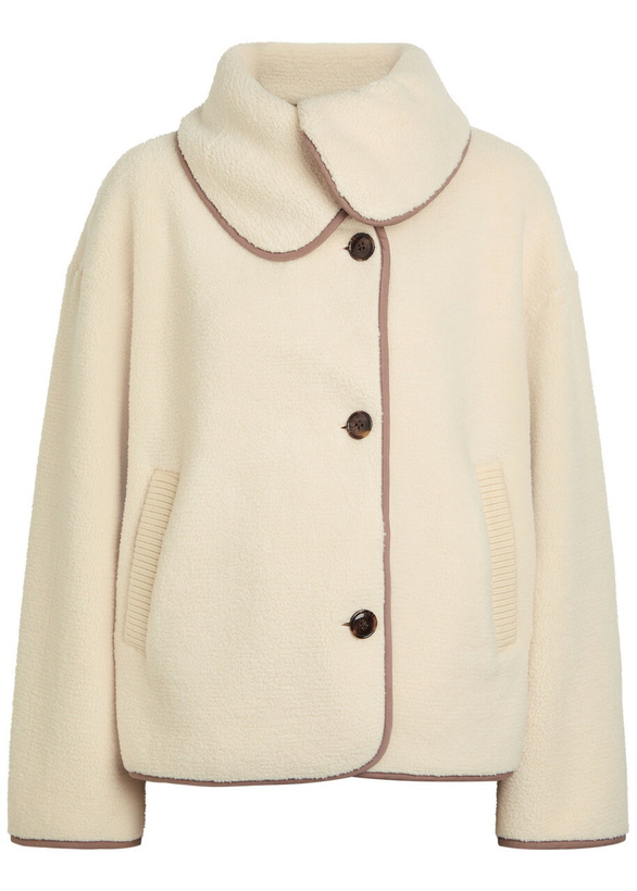 Photo: Varley Romane Contrasting-trim Sherpa Jacket Cream