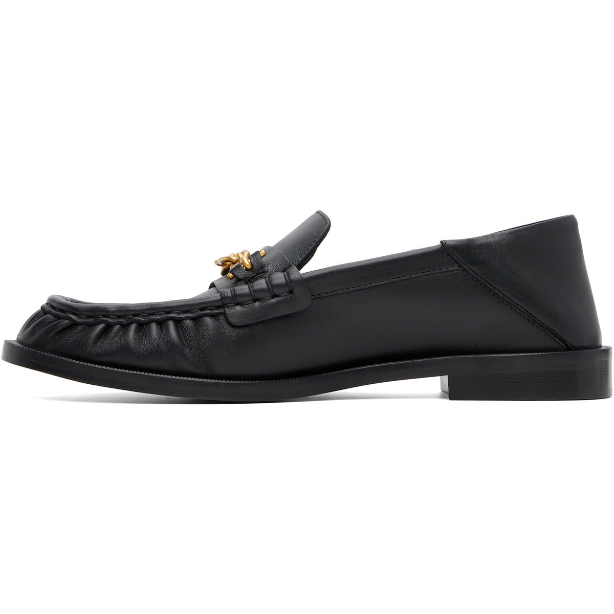 BALMAIN Black Sync Smooth Leather Loafers