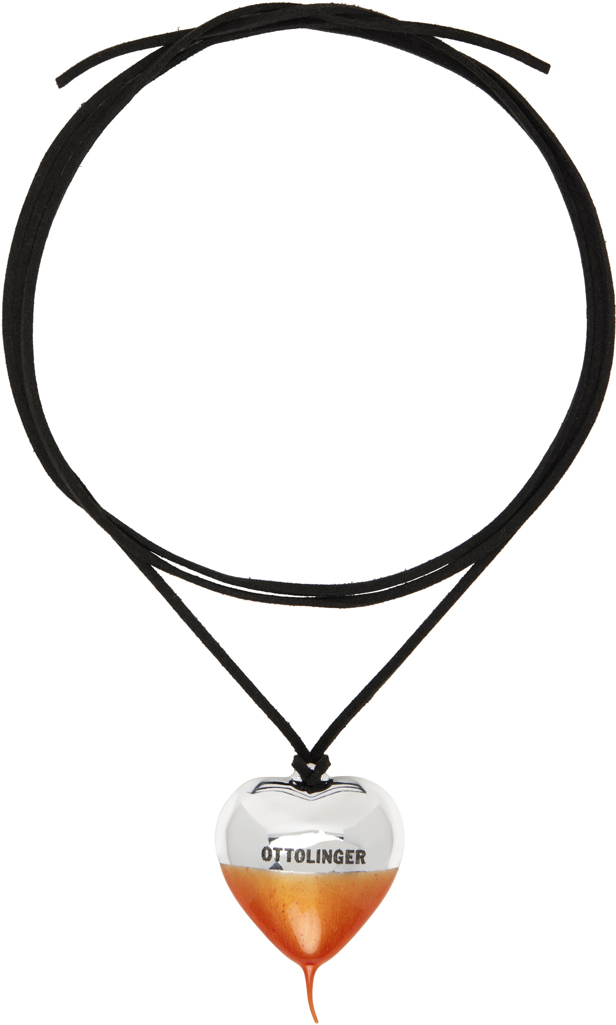 Ottolinger Black & Orange Knotted Heart Necklace