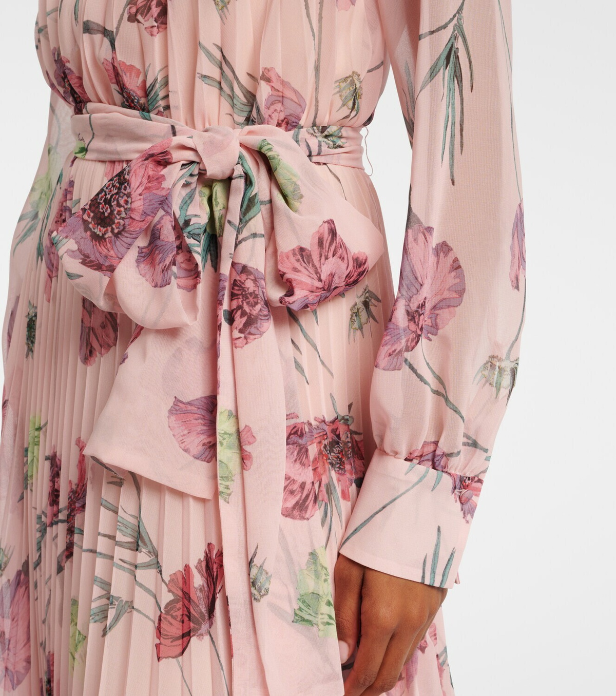 Erdem Floral pleated voile gown