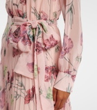 Erdem Floral pleated voile gown