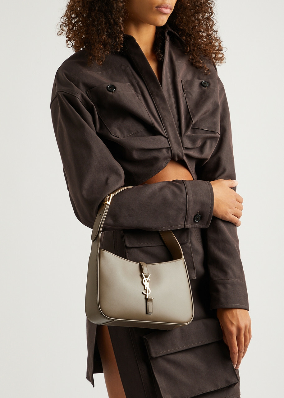 Saint Laurent Le 5 à 7 Leather Shoulder Bag, Shoulder Bag, Taupe