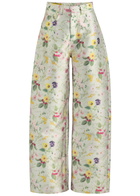 Marques' Almeida Floral-print Wide-leg Satin-twill Trousers Multicoloured