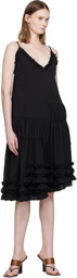 Dries Van Noten Black Ruffled Midi Dress