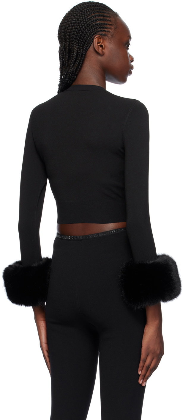 【Alexander Wang】Crop CardiganRib-KnitMiniDress（関税込み） Alexander Wang Logo Cropped Cardigan in Pink & Black | FWRD