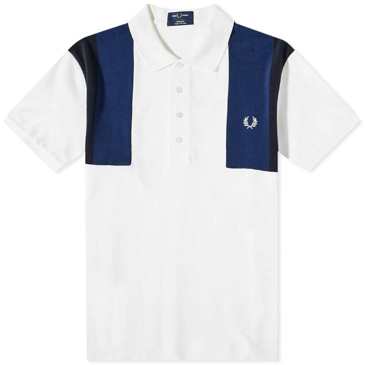 Photo: Fred Perry Men's Towelling Panel Polo Shirt in Snow White