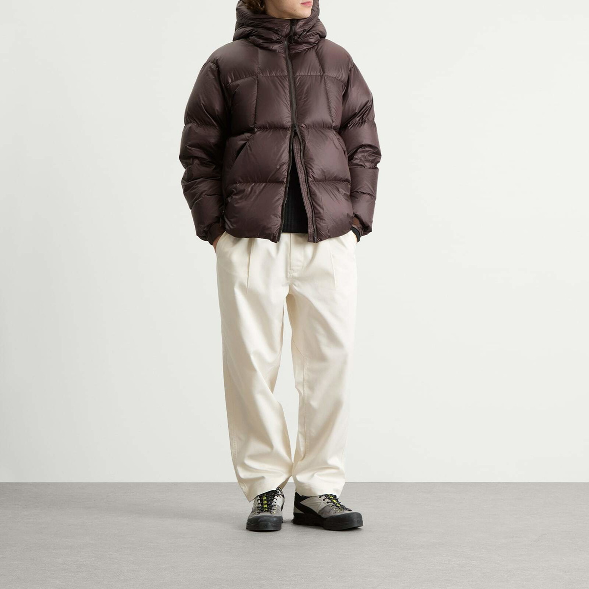 Goldwin Men's PERTEX QUANTUM Down Parka Jacket in Deep Brown
