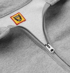 Human Made - Logo-Appliquéd Loopback Cotton-Jersey Half-Zip Sweatshirt - Gray