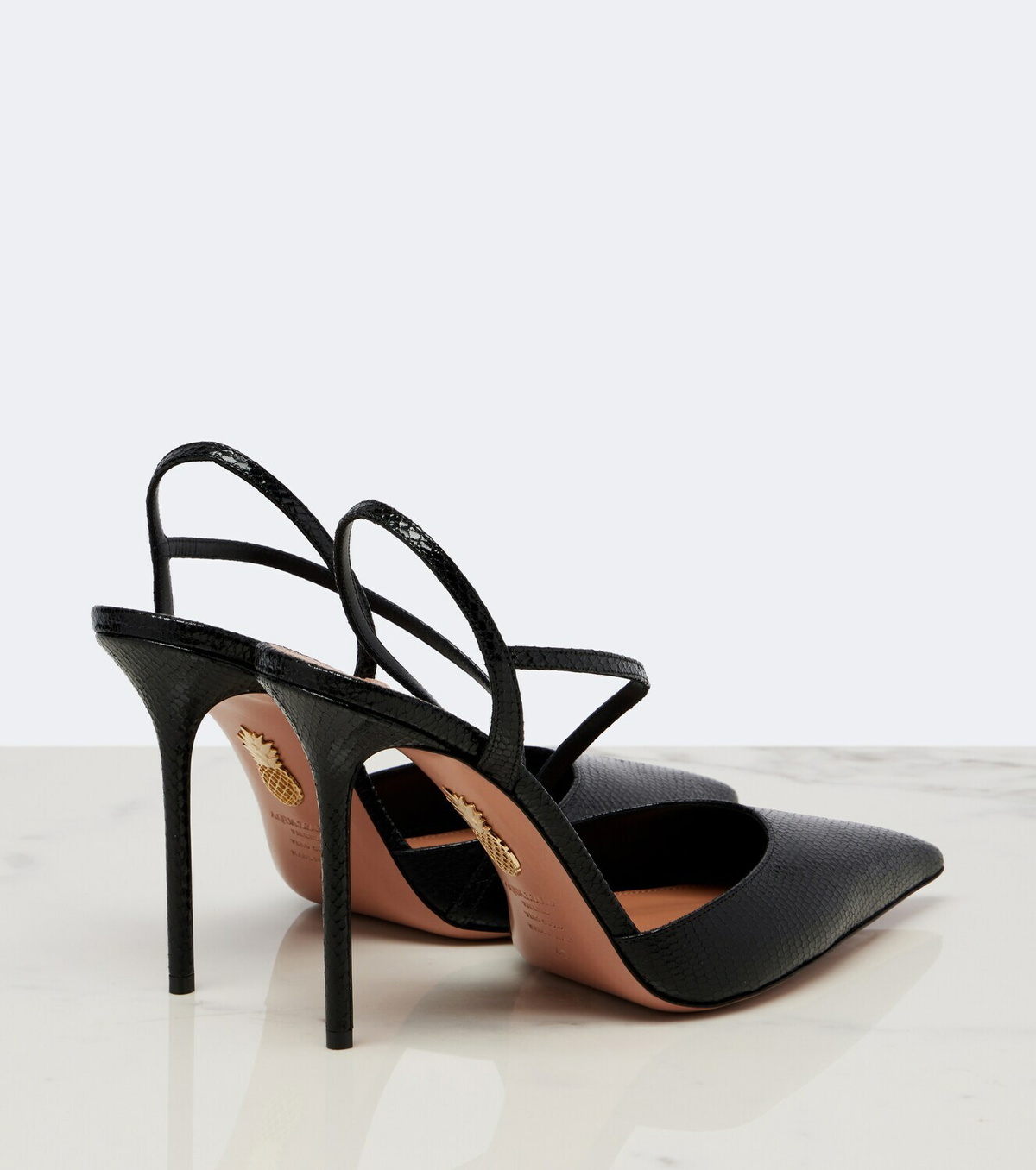 Aquazzura Dynasty snake-effect leather pumps