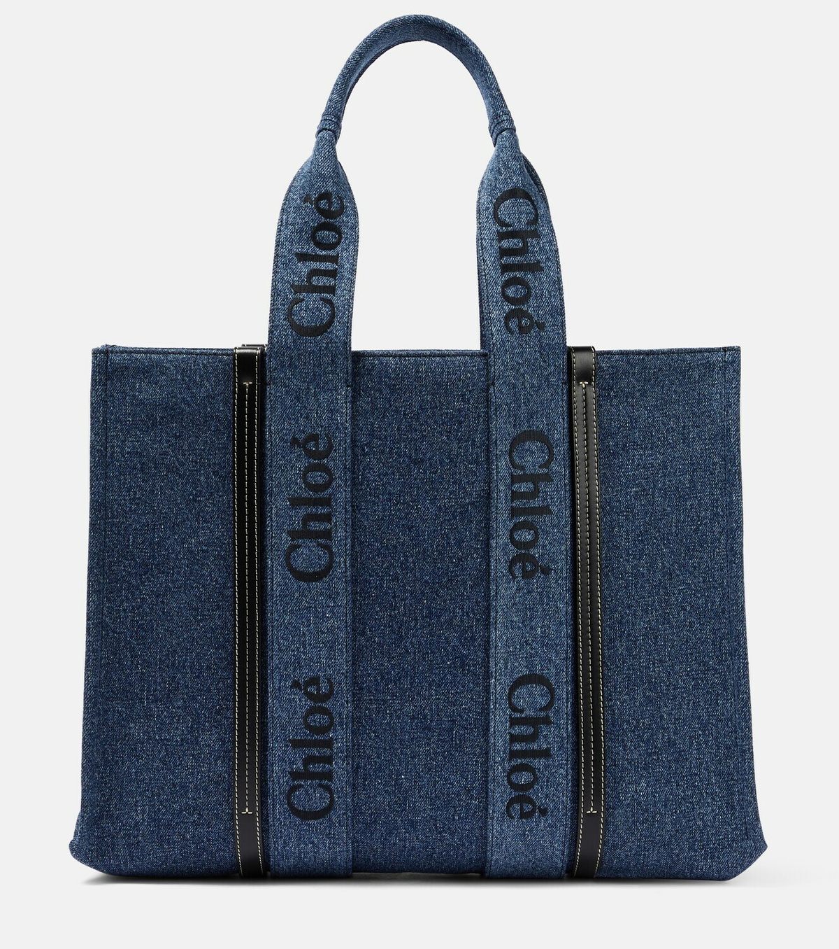 トートバッグ CHLOE BLUE FABRIC LARGE WOODY SHOPPING BAG Chloé Woody Tote Bag: The Perfect Everyday Companion