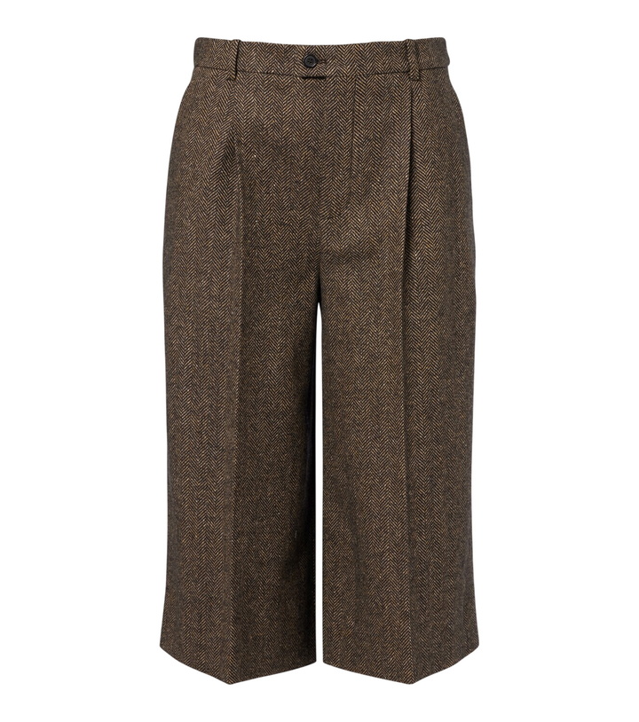 Photo: Saint Laurent Herringbone wool-blend Bermuda shorts