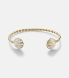Yvonne Léon Jonc Coquillage 18kt gold bracelet with diamonds