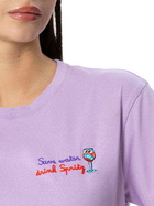MC2 Saint Barth Woman Cotton Jersey Crewneck T-shirt Emilie With Save Water Drink Spritz Embroidery