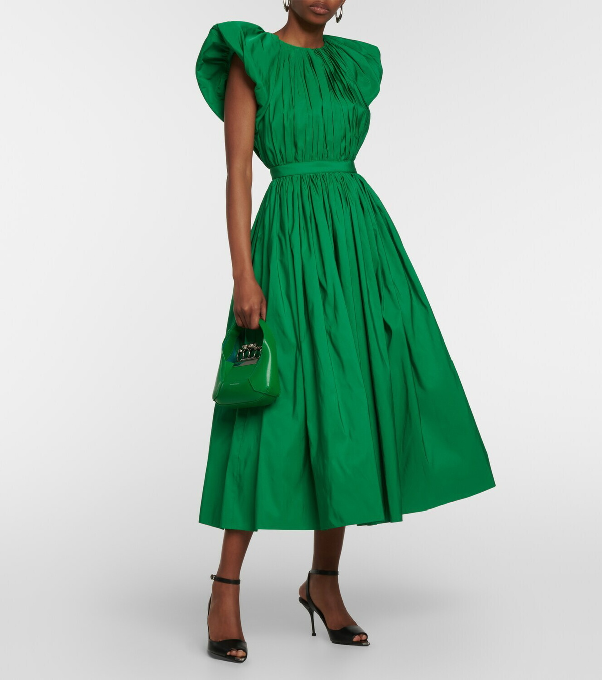 Alexander McQueen Taffeta pleated midi dress Alexander McQueen