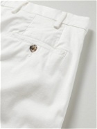 Lardini - Slim-Fit Straight-Leg Cotton-Blend Trousers - White