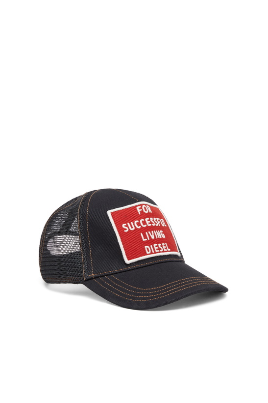 Photo: Diesel Cotton cap with mesh back and logo - Caps Mens in Black