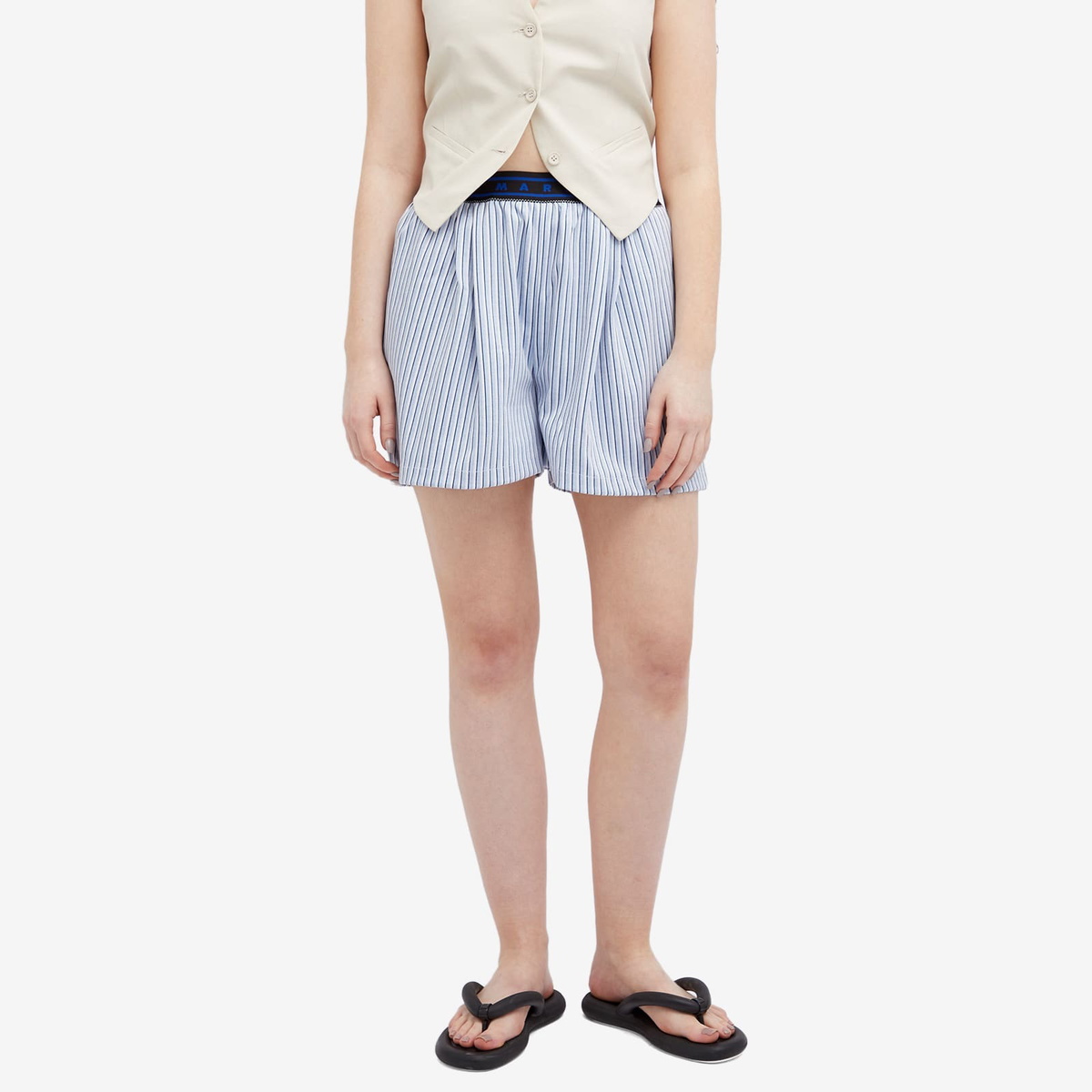 Marni Women's Logo Shorts in Vivid Blu