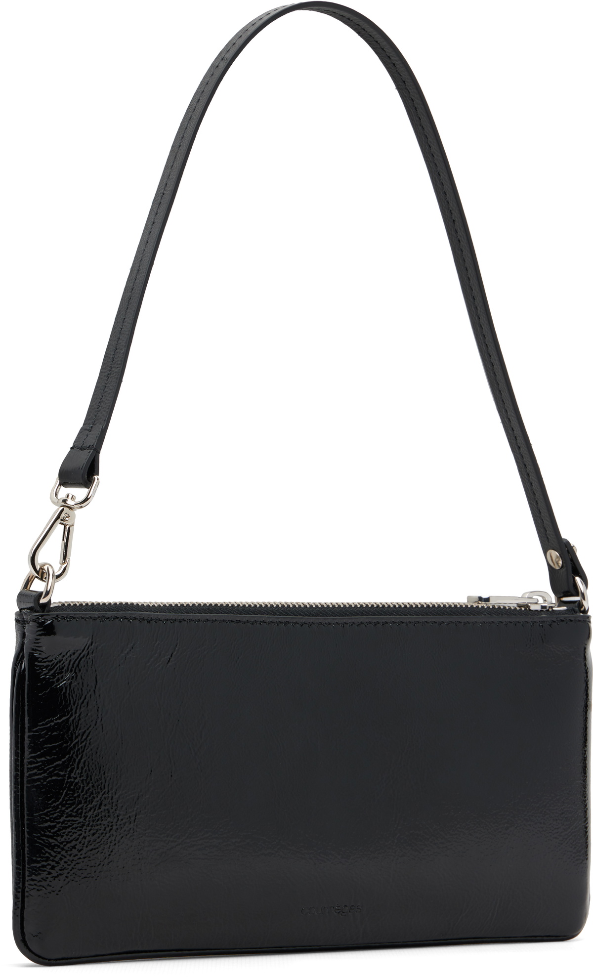 Courrèges Black Zipped Naplack Pouch