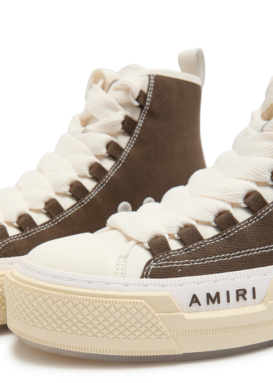 Amiri MA Court Hi Logo-embroidered Canvas Sneakers Brown