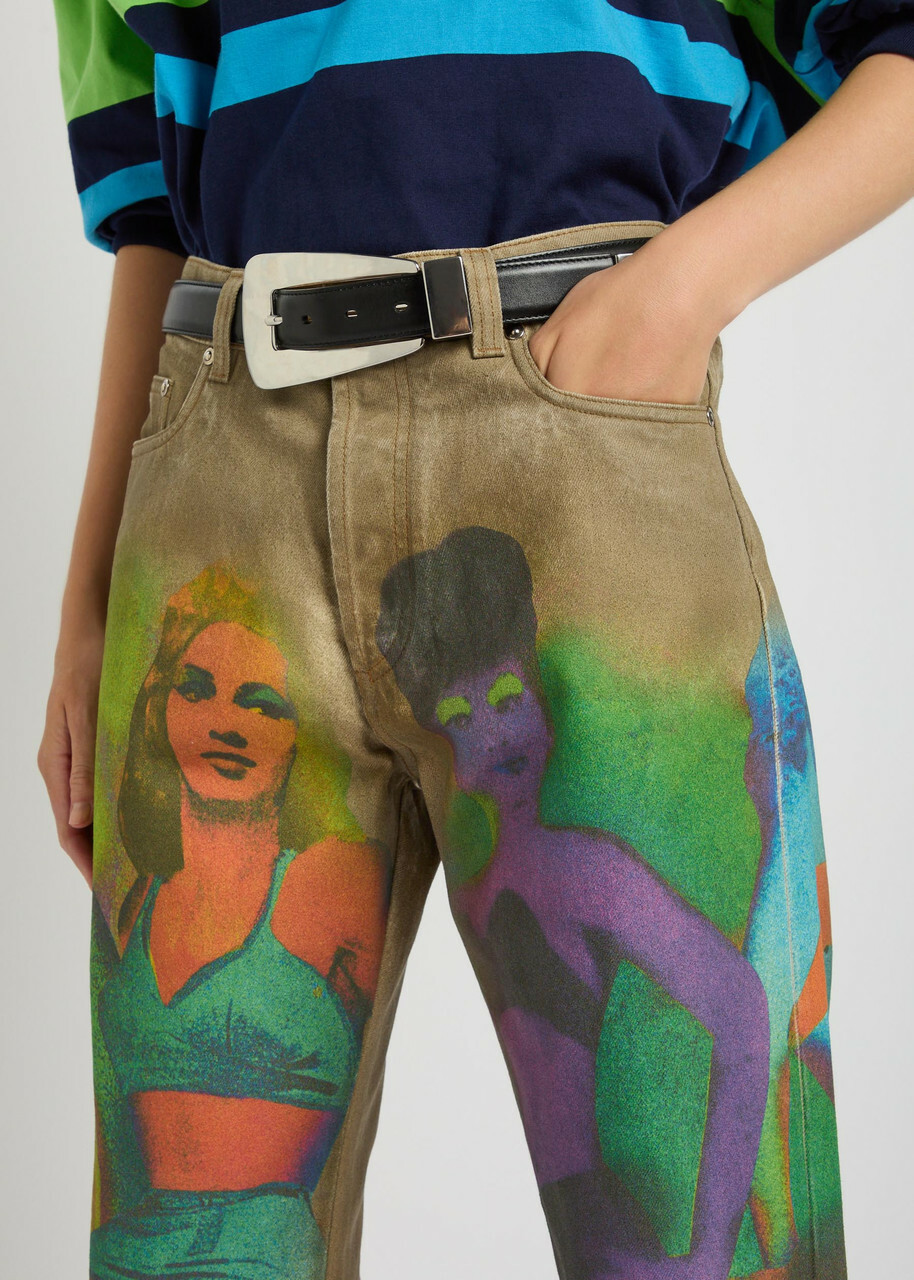 Versace The Femmes Printed Straight-leg Jeans Multicoloured