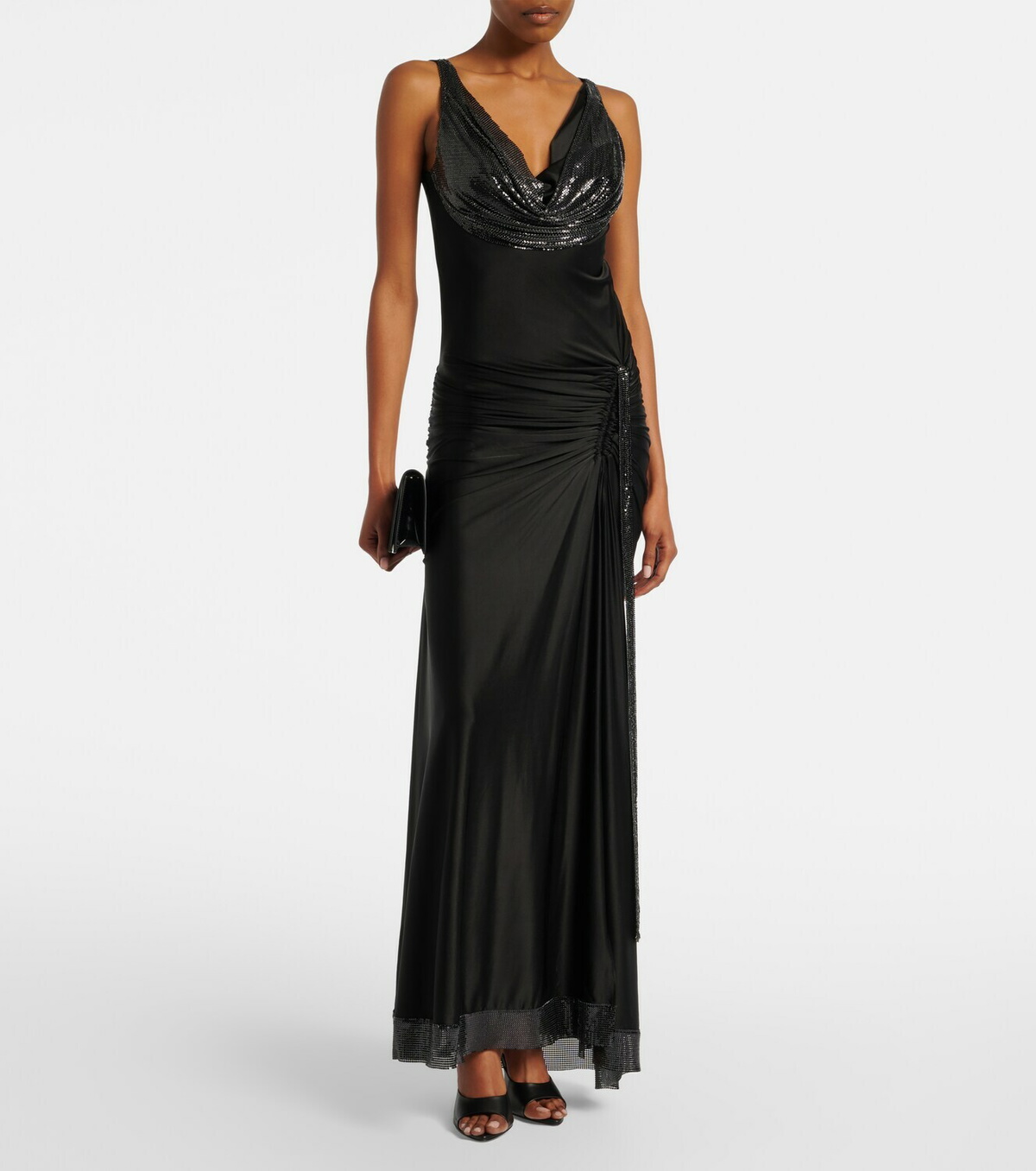 Rabanne Embellished jersey gown