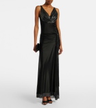 Rabanne Embellished jersey gown