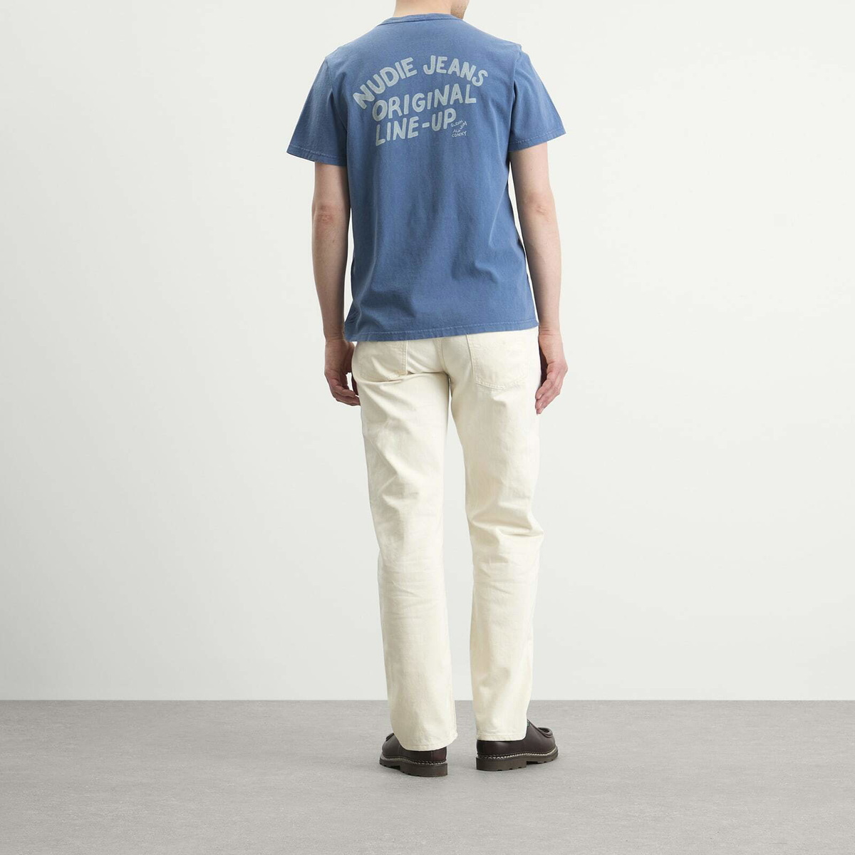 Nudie Jeans Co Men's Roy OG Line-Up T-Shirt in French Blue