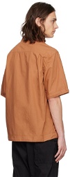 Stone Island Orange Spread Collar Shirt