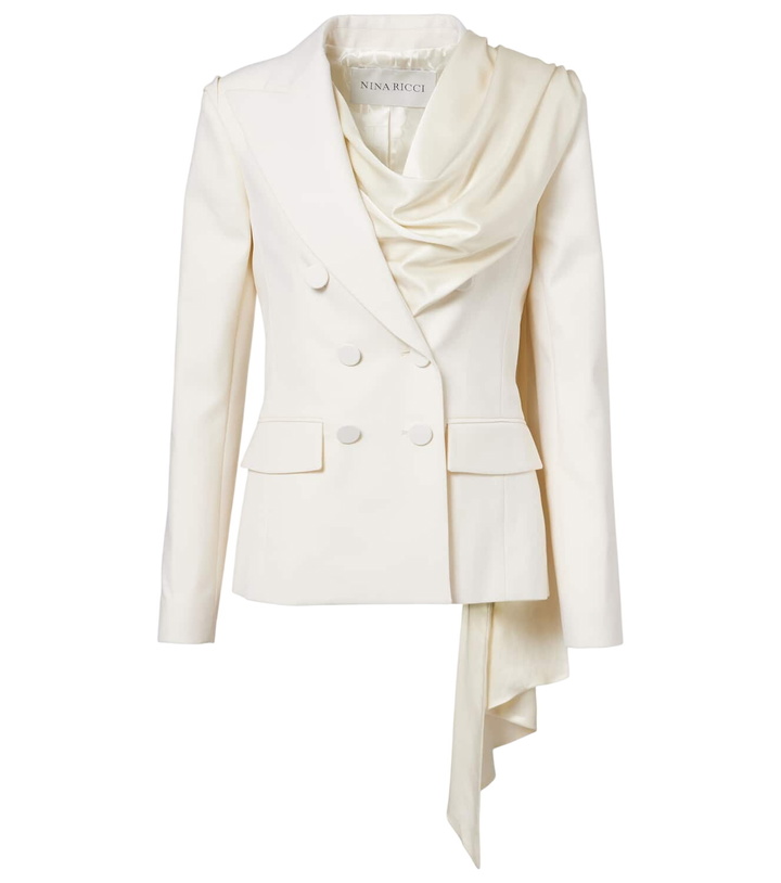 Photo: Nina Ricci Scarf-detail virgin wool gabardine blazer