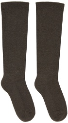 Rick Owens Khaki Mid-Calf Socks