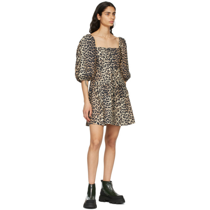 printed cotton poplin mini dress ganni GANNI Tiered Floral-Print Organic Cotton Poplin Mini Dress