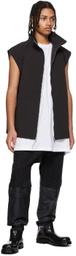 JERIH Black High Neck Vest