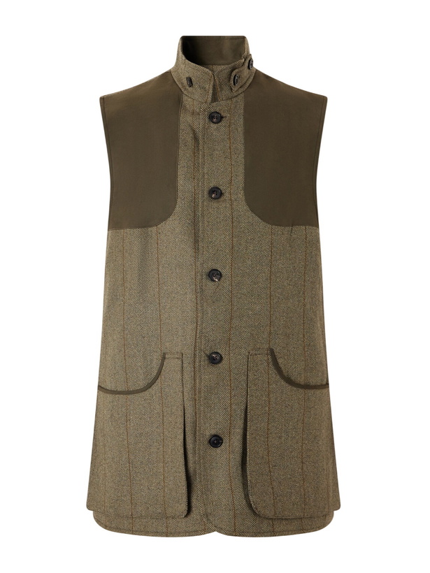 Photo: Purdey - Herringbone Wool-Blend Tweed Gilet - Green