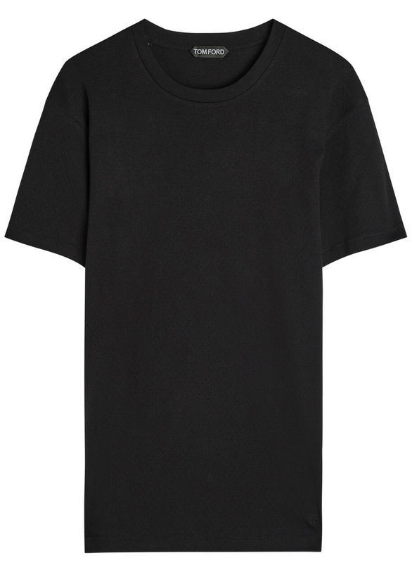 Photo: Tom Ford Perforated Cotton T-shirt Black