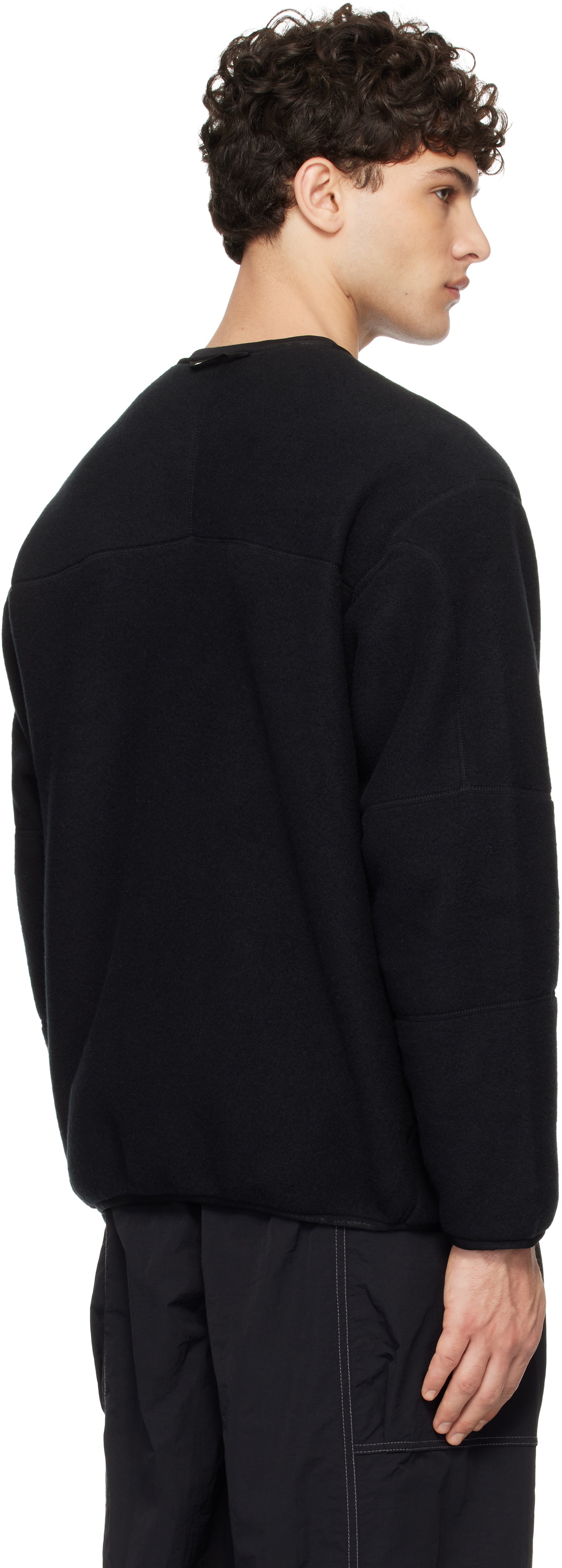 and wander Black Wool Fleece Cardigan