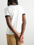 ERL - Slim-Fit Appliquéd Printed Cotton and Linen-Blend Jersey T-Shirt - White