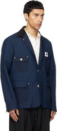 sacai Navy Carhartt WIP Edition Suiting & Duck Blazer