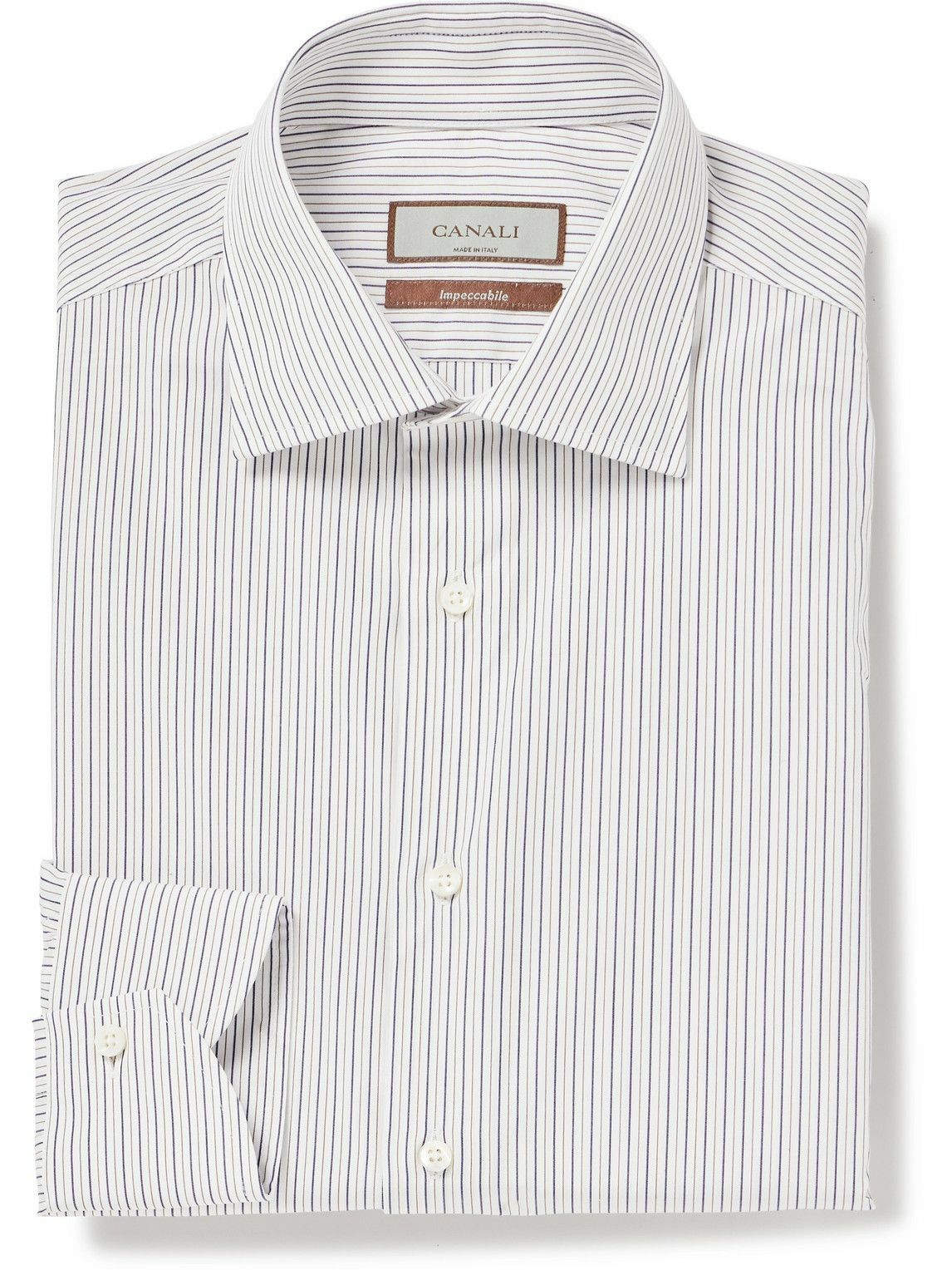 Canali - Striped Cotton-Poplin Shirt - White Canali